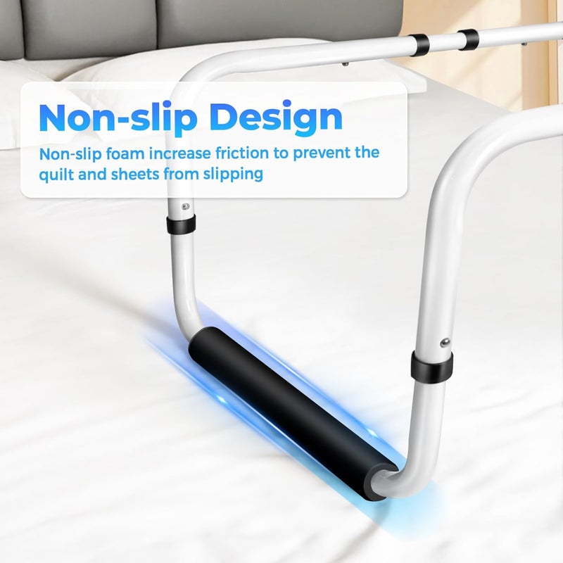 NorBeng Blanket Lifter for Feet, Height Adjustable Non-Slip Blanket Lifters for Foot of Bed, Aluminum Alloy Blanket Support for Foot Knee Toes Leg Ankle Post Surgery Recovery, 4 Clips Included - Image 2